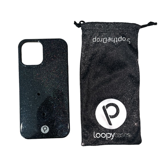 Black Glitter Loopy Case - Picture 2 of 5